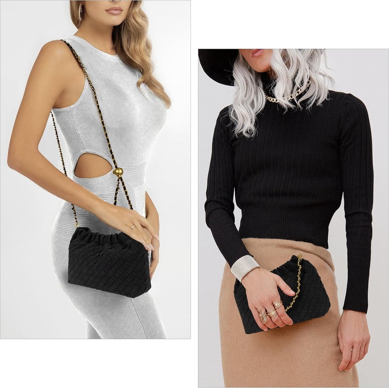 Joryin Woven Women's Crossbody Bag & Evening Purse, Trendy Dumpling Clutch & Hobo Cloud Shoulder Bag Trendy Dumpling Clutch - Image 3